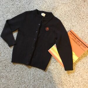 Vintage 90s Brownie Girl Scout Cardigan Sweater